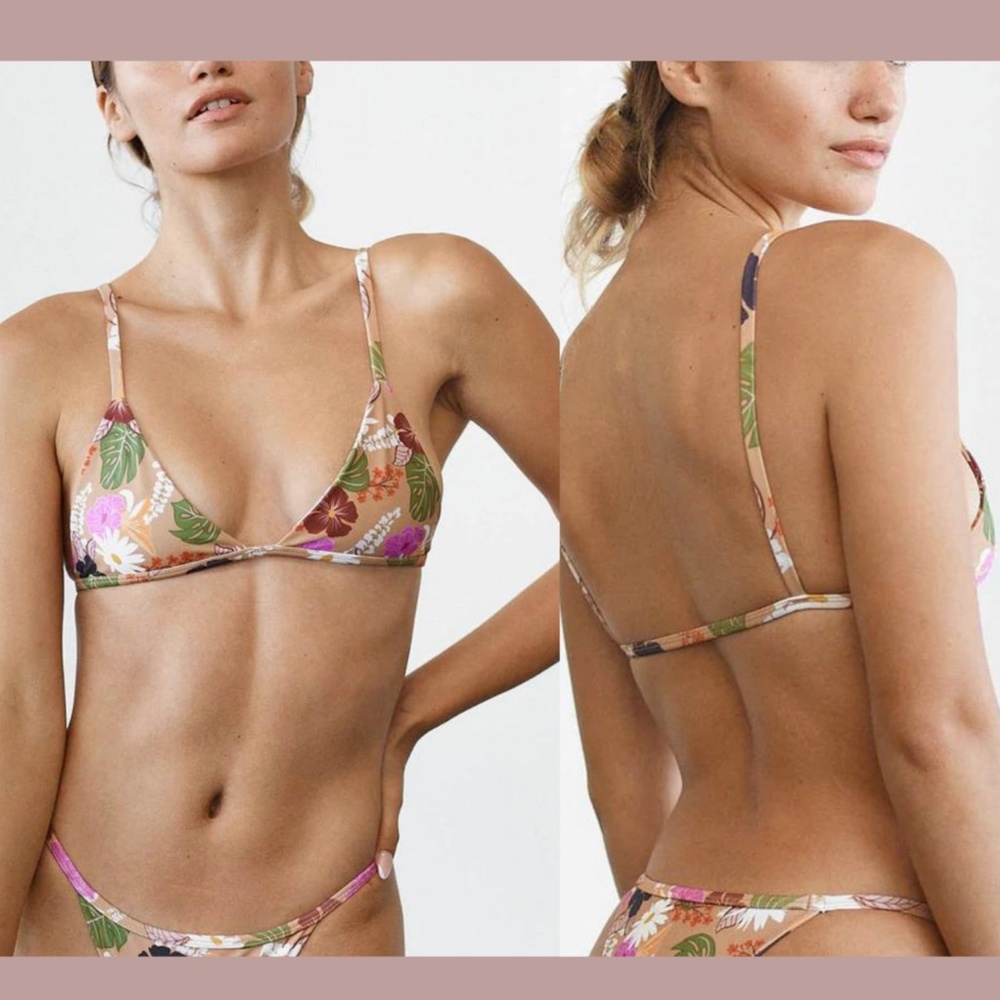 NEW Lokahi Swimwear‎ [ Small ] Floral Vada Bikini Top in Hana Print